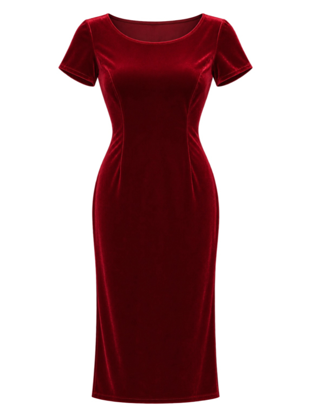 Women's Hillard & Hanson Red Velvet Midi Dress Size 10